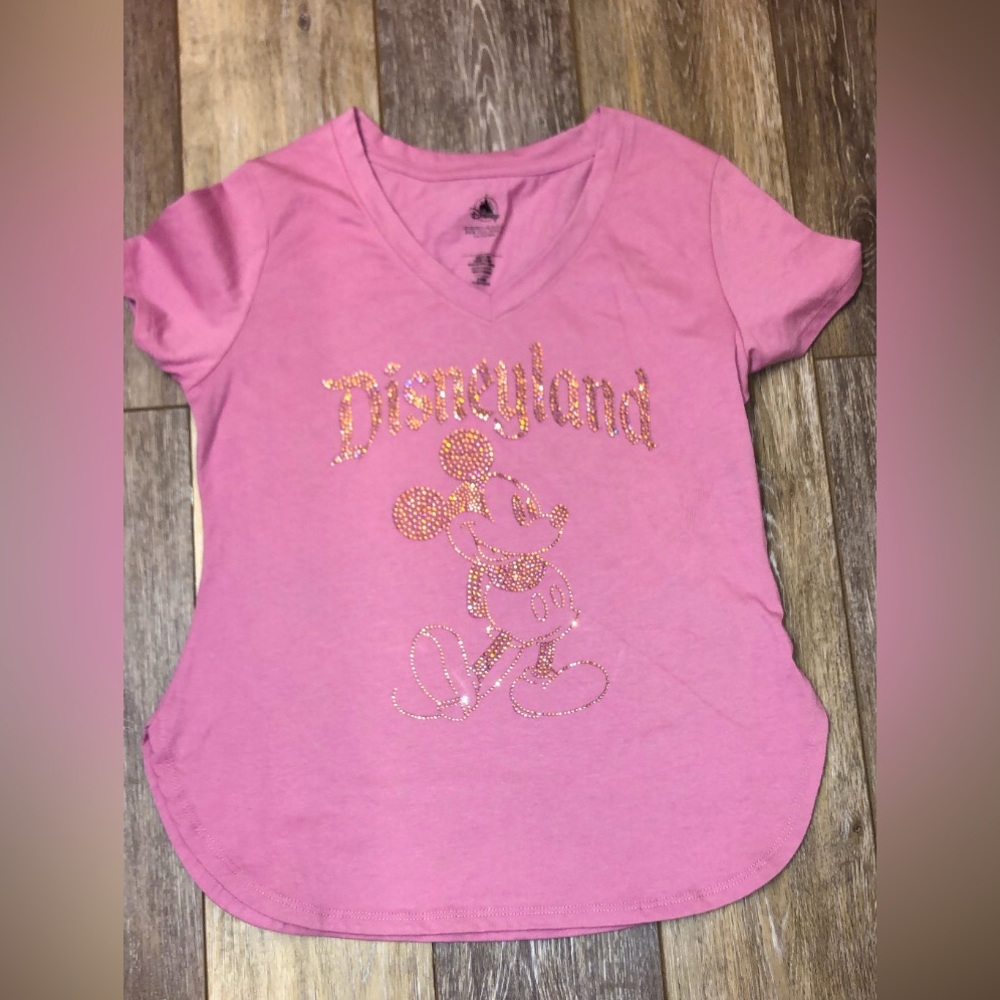 ✨NEW Authentic Disney Disneyland parks store sparkly rhinestones bling tee XS